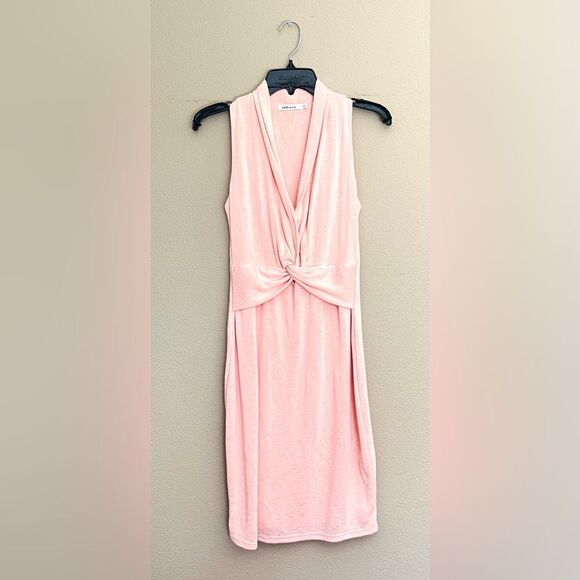 Peach Twist Front Mini Dress - Picture 1 of 8